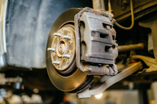 close up of a vehicles braking system